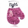 Support Breast Cancer Awareness Pink Ribbon Boxing Glove Brooch Pin - CZ11VVN1321