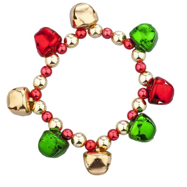 Lux Accessories Goldtone Christmas X-Mas Holiday Jingle Bells Bracelet - C912LO54Y21