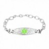 Divoti Custom Engraved Beautiful Olive Medical Alert Bracelet -Ridged Stainless -Green - CR12GFV4MSP