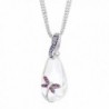 Crystaluxe Dragonfly Pendant Necklace with White & Purple Swarovski Crystals in Sterling Silver - C717YU5HN9A