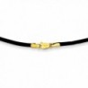 14K Gold 2mm 18in Black Leather Cord Necklace 18 Inches - CG11DJXL2BD