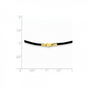 Gold Black Leather Necklace Inches