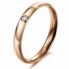 Elove New Fashion Exquisite Crystal(cz) 2-color Titanium Stainless Steel Women's Ring (Rose Gold Color- 9) - CY11EN3WTL5