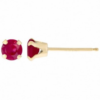 .60 cttw Round 4MM Simulated Red Ruby 10K Yellow Gold Stud Earrings - C512EP7UWM1