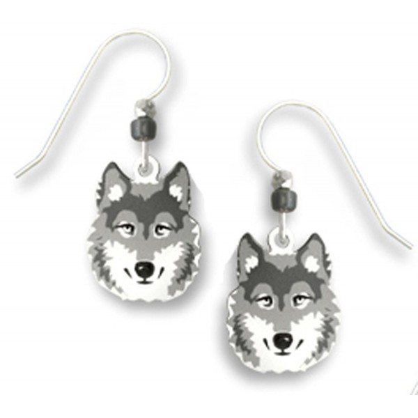 Halloween Gray Wolf Face Earrings by Sienna Sky - CB11GYXP2BB