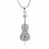Spinningdaisy Silver plated Crystal Miniature Cello Necklace - CB12G1OBP81