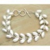 20.10 Ctw Genuine Pearl 925 Sterling Silver Overlay Handmade Fashion Bracelet Jewelry - CC120AH9HLL