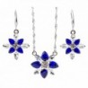 Necklace Crystal Snowflake Earrings Zirconia - Deep Blue - C511Z8DZR0J