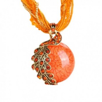 BOLY Vintage Bohemian Phoenix Necklace - Orange - C512N9KI9AS