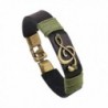 Brilendid Vintage Treble Clef Music Note Charm Rope Leather Bracelets for Men Women - Black - CB1852792SN