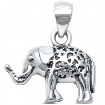 Sterling Silver Elephant Charm Pendant Three Metal colors Available - Sterling Silver - CJ17XSTZ6KT