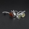 Sterling Silver Multicolor Amber Brooch