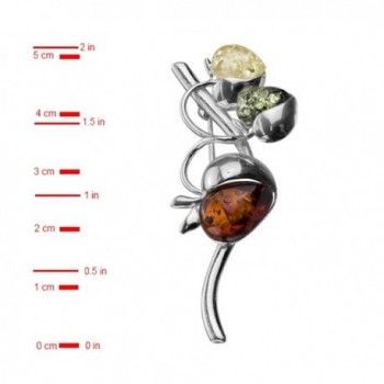 Sterling Silver Multicolor Amber Brooch in Women's Brooches & Pins