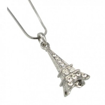 Gorgeous Silver Crystal Eiffel Necklace