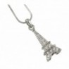 Gorgeous Silver Crystal Eiffel Necklace in Women's Pendants