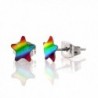 Fun Stud Rainbow Bling Earrings for Women and Girls - CE120D9TSS9