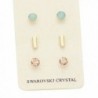 Rosemarie Collections Women's 3 Pairs Pretty 7mm Swarovski Crystal Stud Earrings - CT17YHQ3LHS