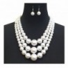 Simulated Multi Strand Statement Necklace Earrings