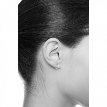 White 1 5mm Thickness Huggie Earrings in Women's Hoop Earrings