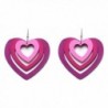 New Trendy Statement Multilayer Woody Heart Shape Gradient Color Earrings for Women's Accessories - CQ17AAZNH4E