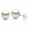 Sterling Silver 12mm White Round Simulated Shell Pearl Stud Earrings - CC124DL0LWP