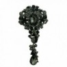 TTjewelry Vintage Style Lots Flowers Drop Austrian Crystal Brooch Pin Rhinestone Pendant - Black - CX125BRSL0J