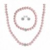 Regalia Cultured Freshwater Pearl Jewelry Set in Rhodium Plated Silver. Assembled in the U.S.A. - Pink - CV12N9M441C