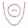 Regalia Cultured Freshwater Pearl Jewelry Set in Rhodium Plated Silver. Assembled in the U.S.A. - Pink - CV12N9M441C