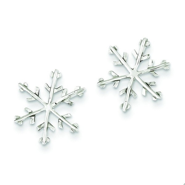 Sterling Silver Snowflake Post Earrings - CN115736ENT