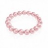 Bling Jewelry Rose Pink Round Bridal Simulated Pearl Stretch Bracelet 10mm - CV11EZX33L3