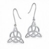 925 Sterling Silver Good Luck Irish Celtic Knot Triangle Vintage Dangle Earrings - CT1840THOSW