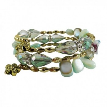 Memory Wire Wrap Bangle - Mint Green Gold - CE121F9Q82F