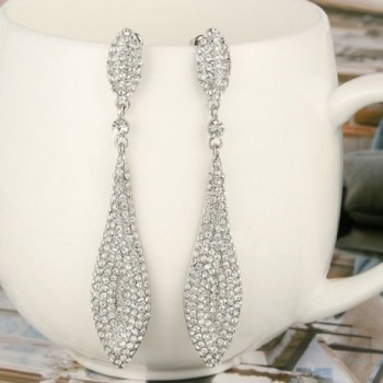 EVER FAITH Austrian Waterdrop Silver Tone in Women's Drop & Dangle Earrings