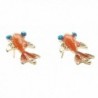 Pair of Goldfish Earrings Orange Red Fashion Jewelry - C511BU1T27H