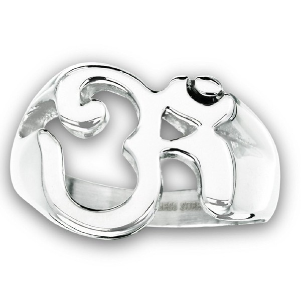 Stainless Steel Hindu Om Aum Ring - CP11EV5XSZL