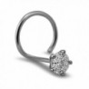 1.5mm Round-Cut-Diamond and 18K White Gold Nose Ring/ Pin - CC12O0ENU3S