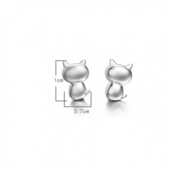 Sterling Silver Cat Stud Earrings - CJ12DGK1V7D