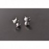 Sterling Silver Cat Stud Earrings