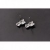 Sterling Silver Cat Stud Earrings in Women's Stud Earrings