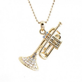 chelseachicNYC Crystal Trumpet Necklace Gold