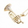 chelseachicNYC Crystal Trumpet Necklace Gold in Women's Pendants