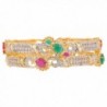 Swasti Jewels Women's American Diamond CZ Colourful Stone Fashion Jewellery Bangle Set (2 Pieces) - C512D73OB7V