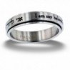 Hebrew Text I am my beloved's Stainless Steel Spinner Ring - CX116E9TCF7