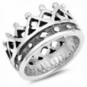 Wide Large King Crown Wholesale Ring New .925 Sterling Silver Band Sizes 6-9 - CI12NVXNRSY