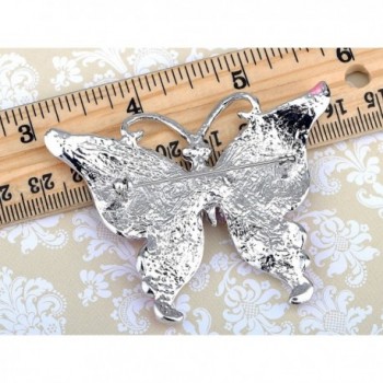 Alilang Silvery Rhinestones Glitter Butterfly in Women's Brooches & Pins
