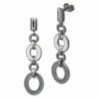 Amello stainless steel Drop Post earring- oval white and grey enameled- original Amello ESOG01K - C111EZ8CZET