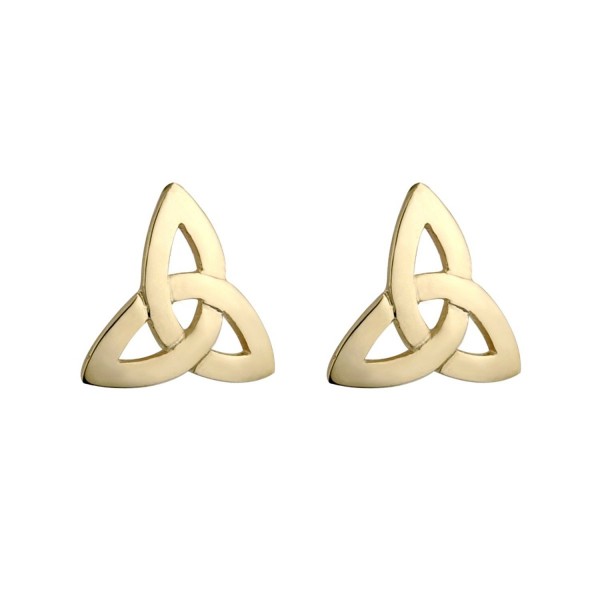 Trinity Knot Earrings Gold Plated Studs Irish Made - C9116D5G0HF