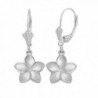 Matte Finish 925 Sterling Silver Hawaiian Flower Plumeria Dangle Earrings (Small) - CJ17Z5D9SQ2
