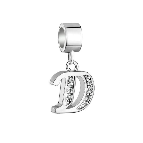 DemiJewelry Letter Charms Initial A-Z Dangle Alphabet Sterling Silver Bead - CA17YOXK42M
