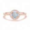 PAVOI 14K Gold Plated CZ and Created Opal Ring - Rose - C3183QD96XS